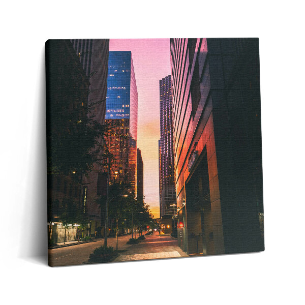 Fotoobraz na plátne 60x60 Mesto pri západe slnka