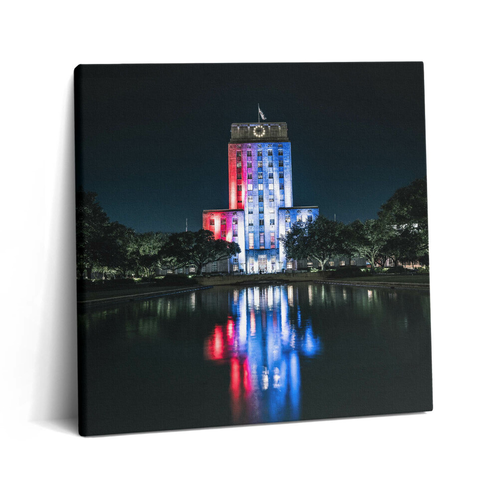 Fotoobraz na plátne 60x60 Večerná mestská budova s odrazom