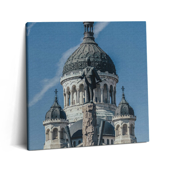 Obraz na plátne 60x60 Veža s historickou sochou na vrchole