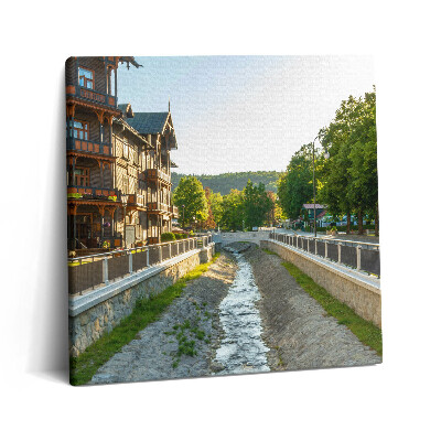 Obraz na plátne 60x60 Historická budova pri rieke