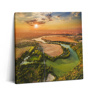 Fotoobraz na plátne 60x60 Rieka pri západe slnka
