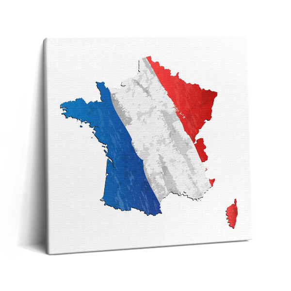 Fotoobraz na plátne 60x60 Tvar Francúzska vo farbe ich vlajky