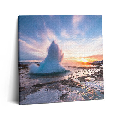 Fotoobraz na plátne 60x60 Výbuch gejzíru pri západe slnka