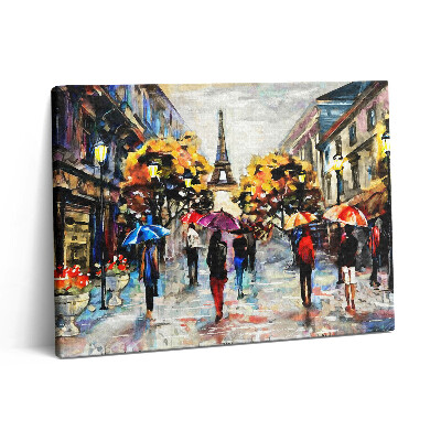 Obraz na plátne 80x60 Ulice Eiffelovej Novej - maľovaná jeseň