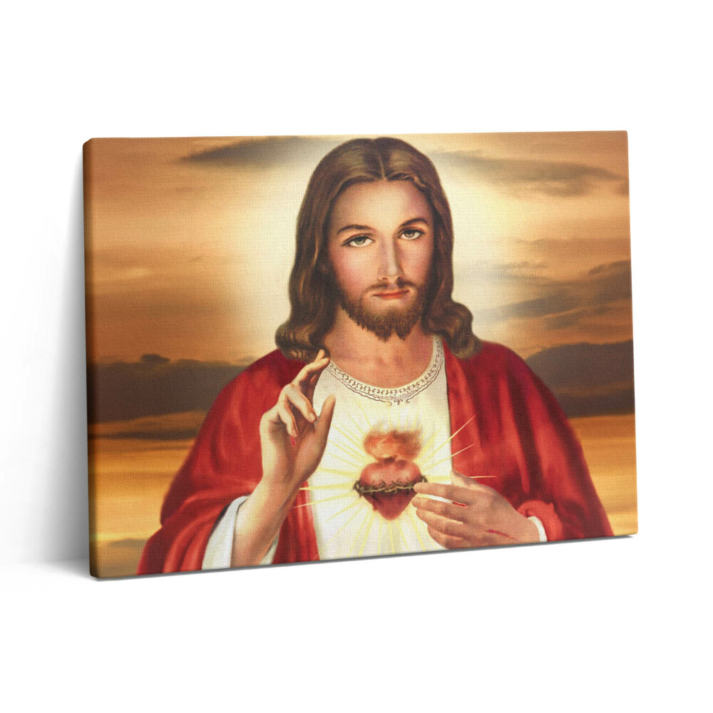 Obraz na plátne 80x60 Ježišovo srdce v drevenom ráme