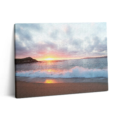 Fotoobraz na plátne 80x60 Morská pláž a západ slnka