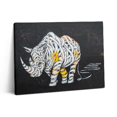 Fotoobraz na plátne 80x60 Abstraktný pohľad na nosorožca a kapelu