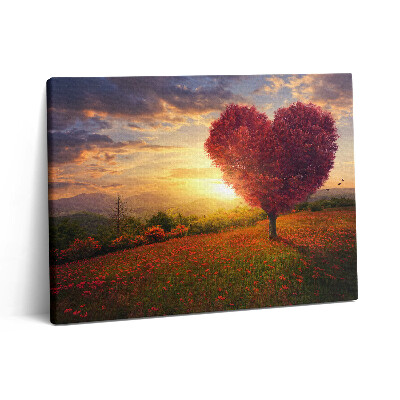 Fotoobraz na plátne 80x60 Strom lásky v tvare srdca