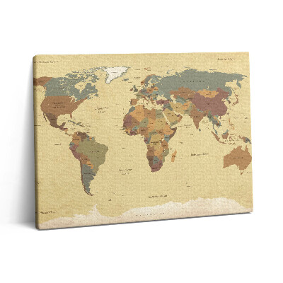 Fotoobraz na plátne 80x60 Mapa sveta vo vintage štýle
