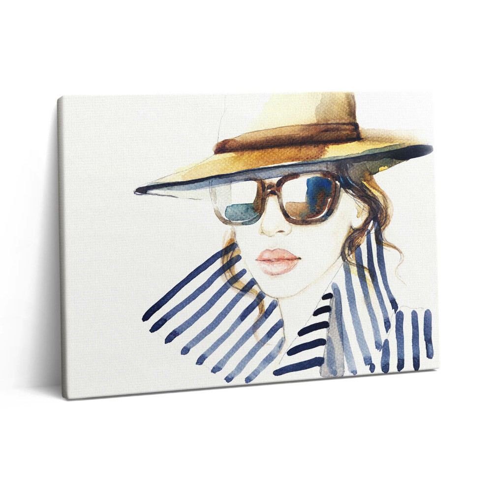 Fotoobraz na plátne 80x60 Akvarel - žena s okuliarmi