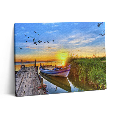 Fotoobraz na plátne 80x60 Pohľad na jazero a západ slnka