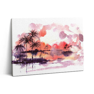 Fotoobraz na plátne 80x60 Akvarel tropická krajina