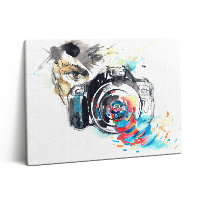 Fotoobraz na plátne 80x60 Žena fotografka s fotoaparátom