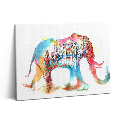 Obraz na plátne 80x60 Indická kultúra - Abstrakcia slonov