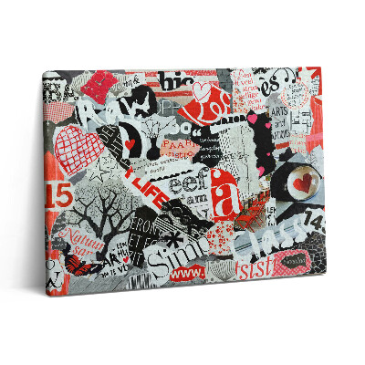 Fotoobraz na plátne 80x60 Moodboard so srdiečkami