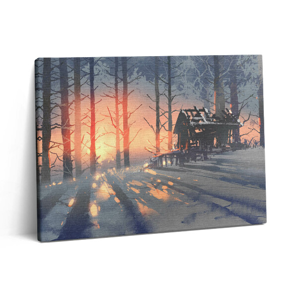 Obraz na plátne 80x60 Zimná krajina stromov