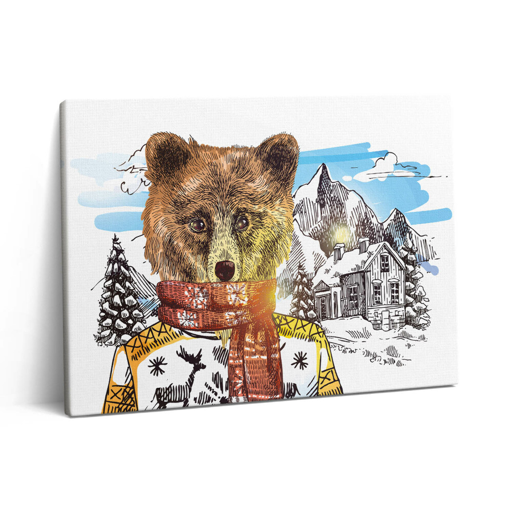 Fotoobraz na plátne 80x60 Medveď v šatke