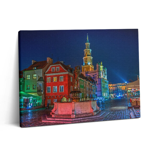 Fotoobraz na plátne 80x60 Poznaňské trhové námestie v noci