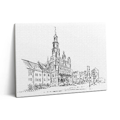 Fotoobraz na plátne 80x60 Obrys starého mesta Poznaň