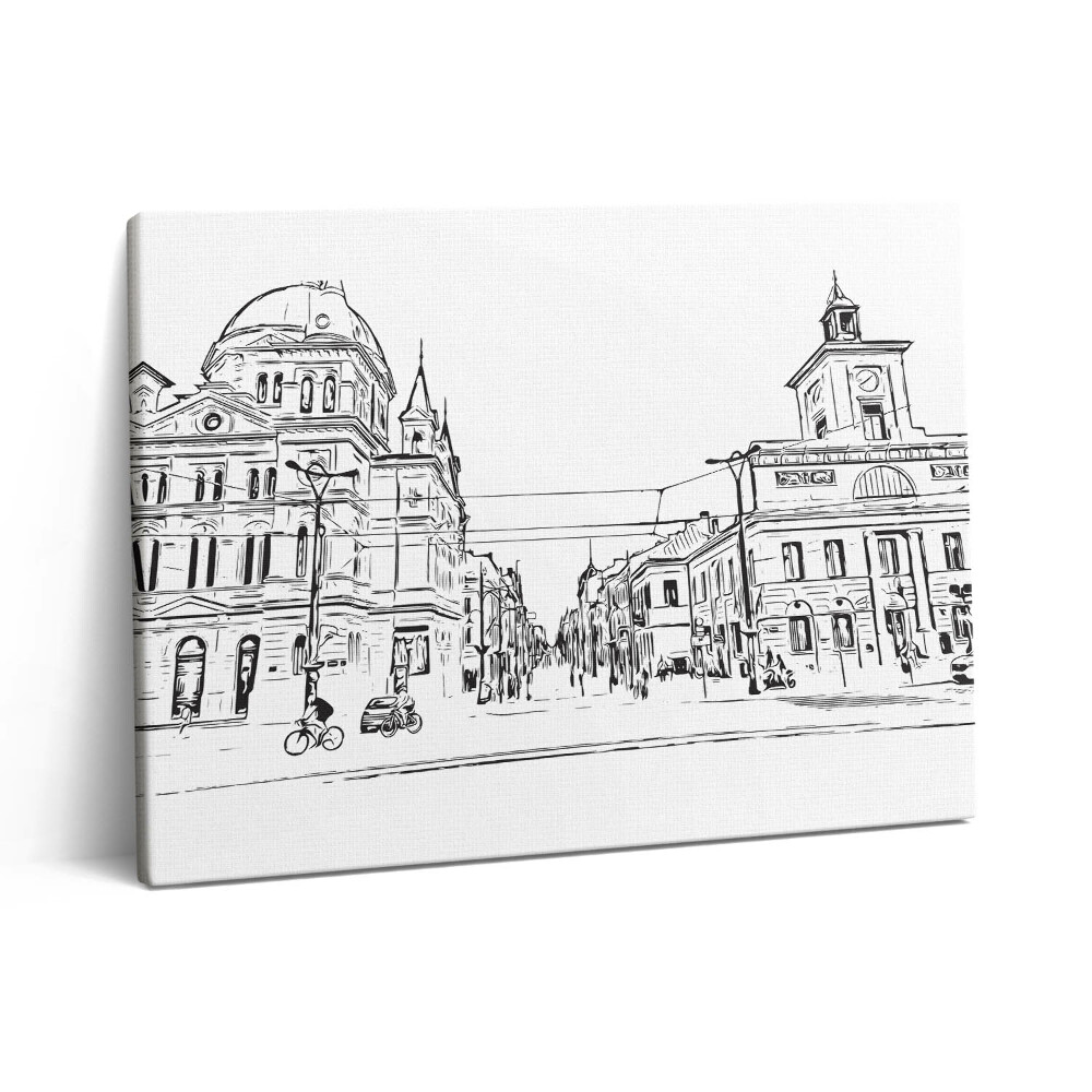 Obraz na plátne 80x60 Ilustrácia starého mesta Poznaň