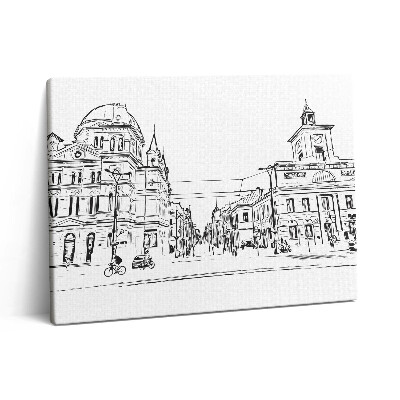 Obraz na plátne 80x60 Ilustrácia starého mesta Poznaň