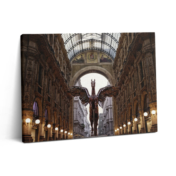 Fotoobraz na plátne 80x60 Socha koňa v Miláne