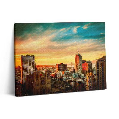 Fotoobraz na plátne 80x60 Panoráma mesta pri východe slnka