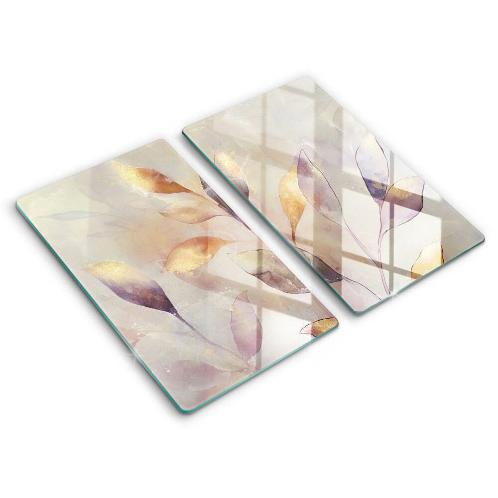 Sklo za varnú dosku dvojitý 2 kusy Jesenné lístie v jemných farbách