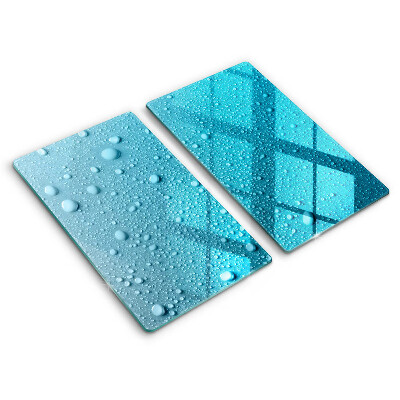 Kryt na sporák dvojitý 2 kusy Modré kvapky dažďa