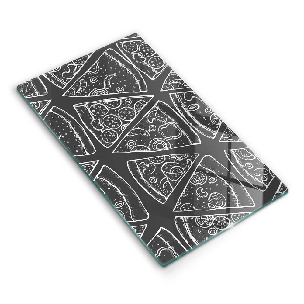 Krycia doska na sporák Kreslené kúsky pizze na tabuli