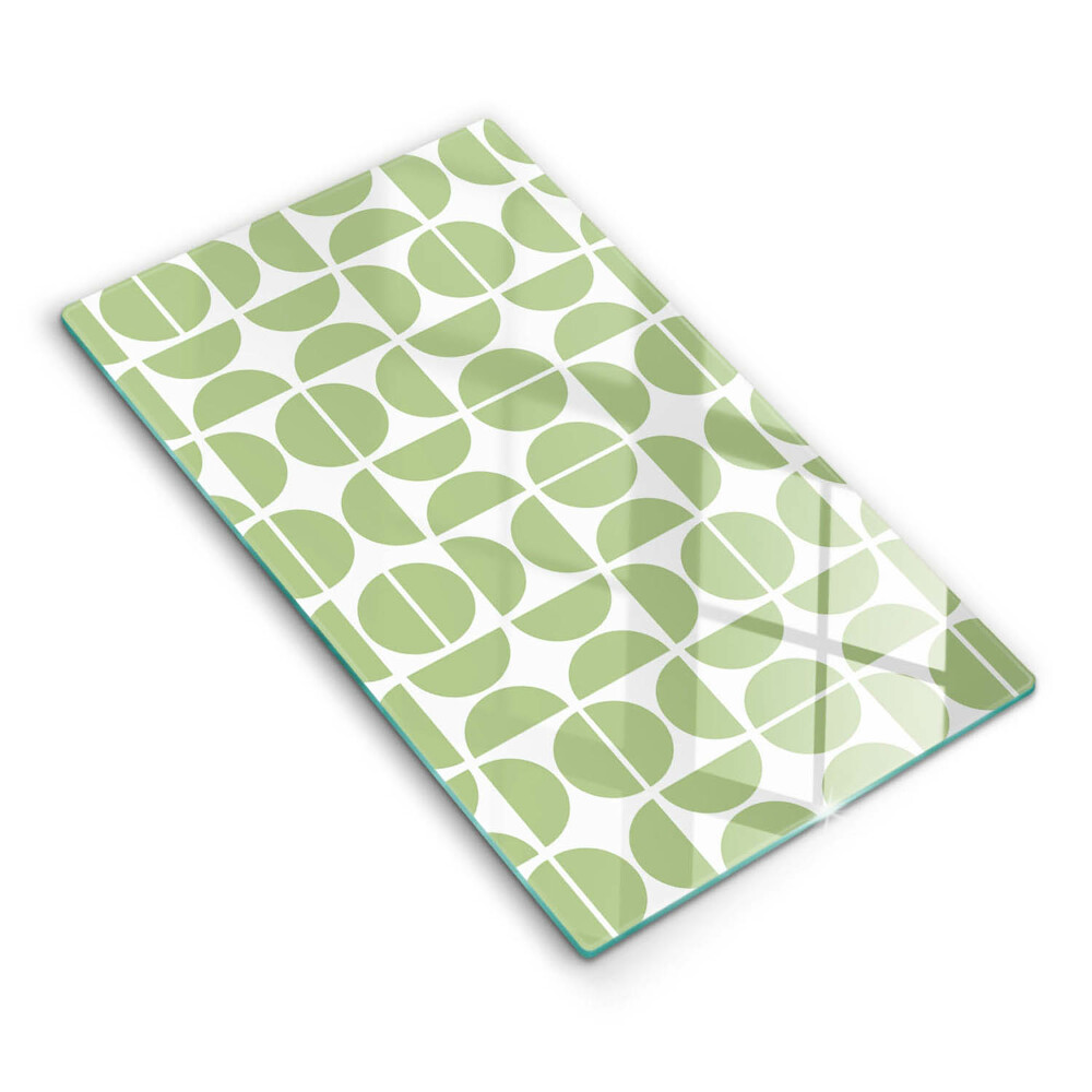 Krycia doska na sporák Zelené polkruhy na bielom pozadí