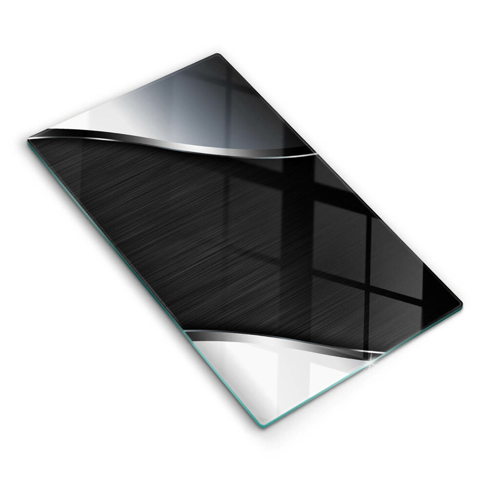 Kryt na sklokeramickú varnú dosku Čierne vlnené odlesky so strieborným pruhom