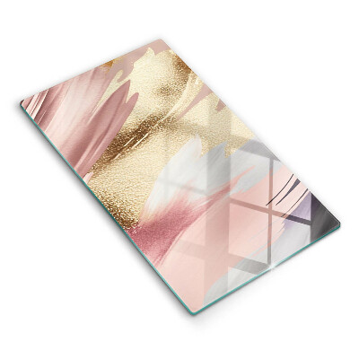 Kryt na sklokeramickú varnú dosku Zlaté abstraktné ťahy štetcom