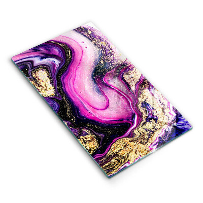 Kryt na sklokeramickú varnú dosku Fialovo-zlatá abstraktná galaxia