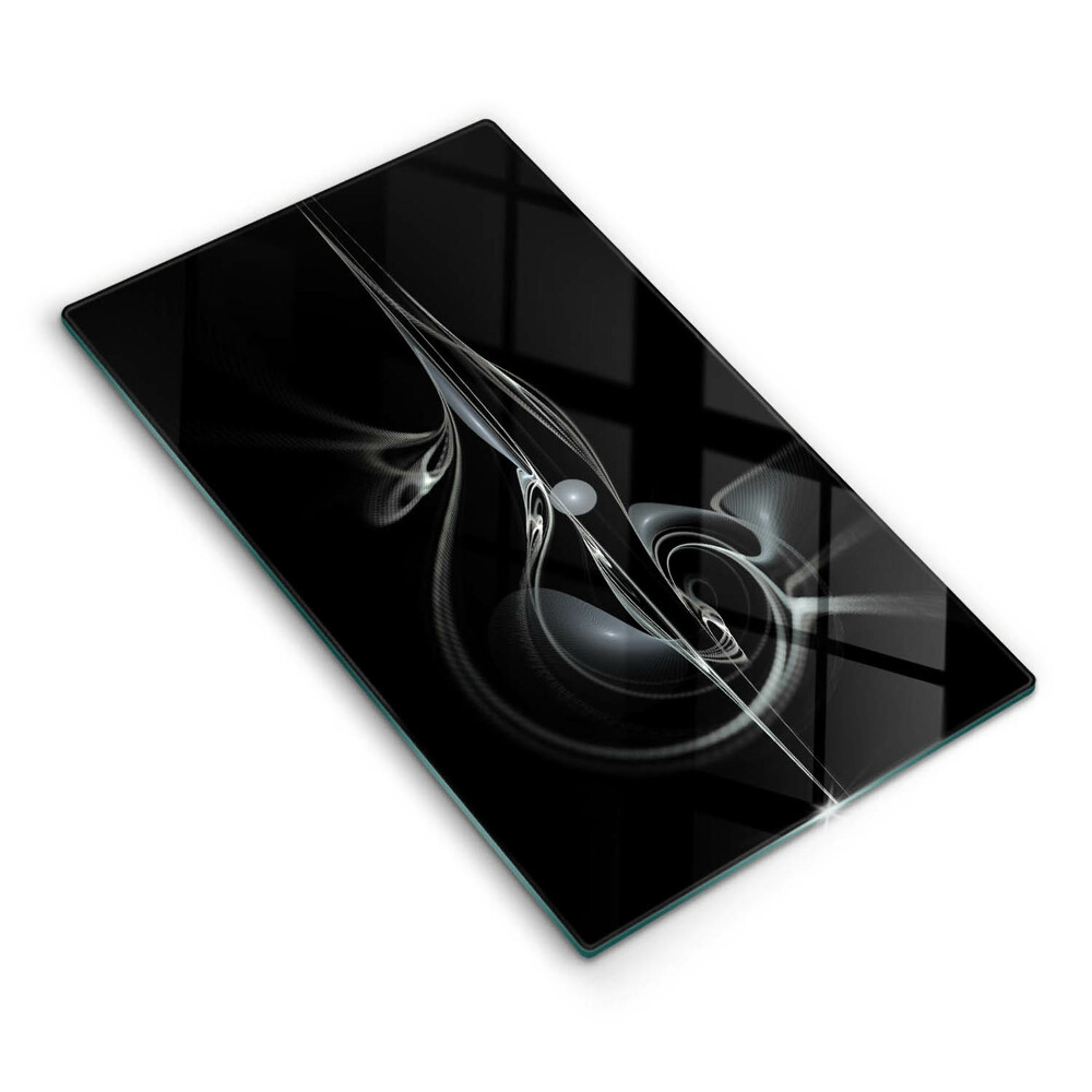 Kryt na sklokeramickú varnú dosku Čierna fantázia s bielym vírom