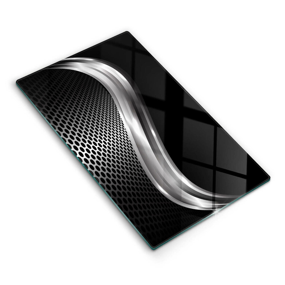 Krycia doska na sporák Kovová vlna na čiernom pozadí