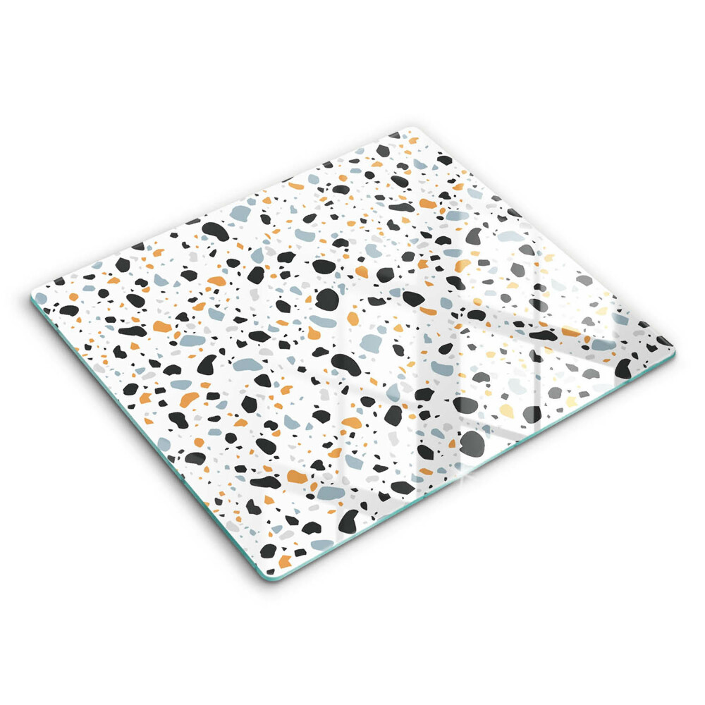 Kalené sklo za sporák 60x52 cm Farebné terrazzo škvrny
