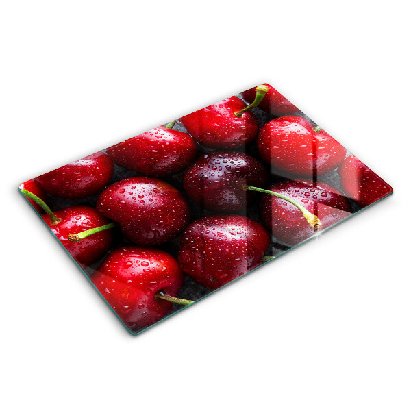 Sklo za varnú dosku 80x52 cm Detailný záber na čerešne