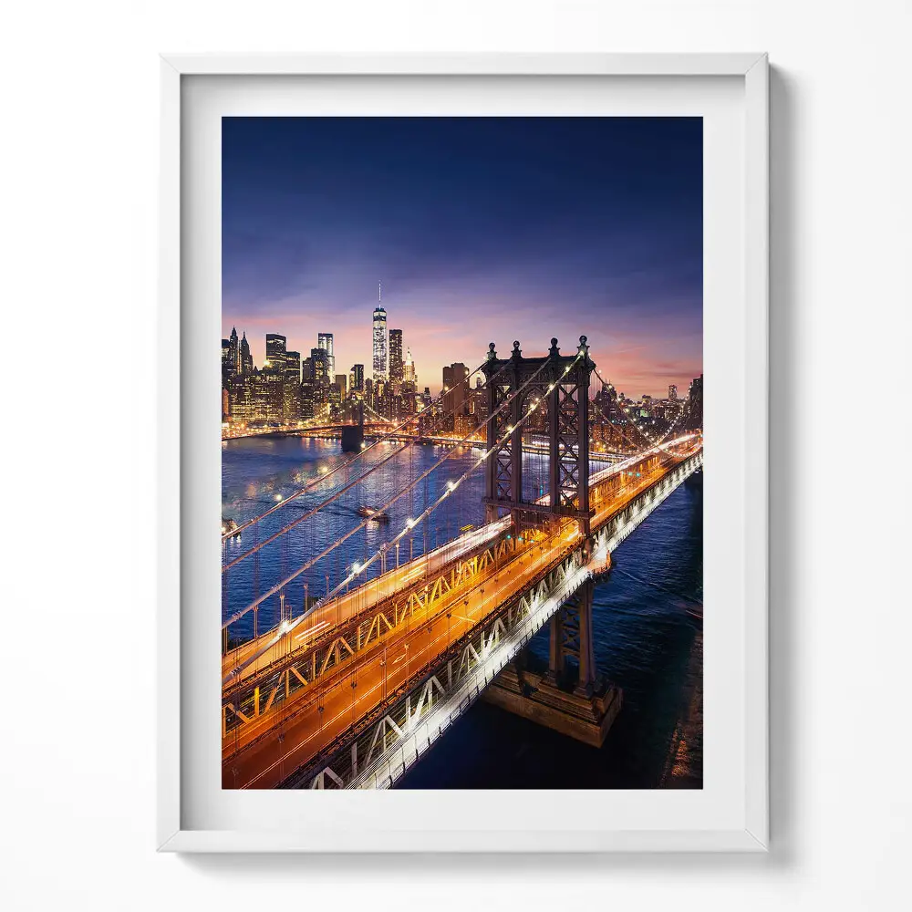 Obraz v ráme New York západ slnka nad Manhattanom
