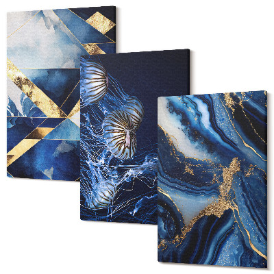 Sada obrazov triptych Abstraktné elegantné vzory s akcentmi