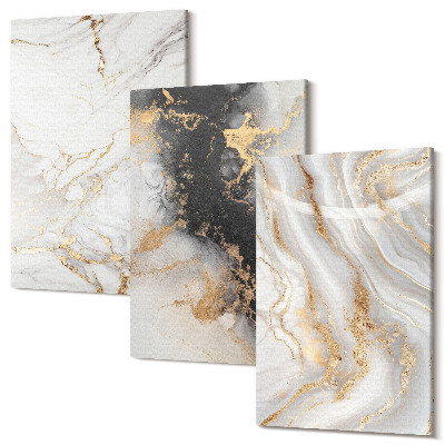 Sada obrazov na stenu triptych Abstraktné vzory v odtieňoch bielej a čiernej