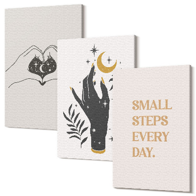 Sada 3 obrazov Minimalistické ilustrácie inšpirujúce boho text