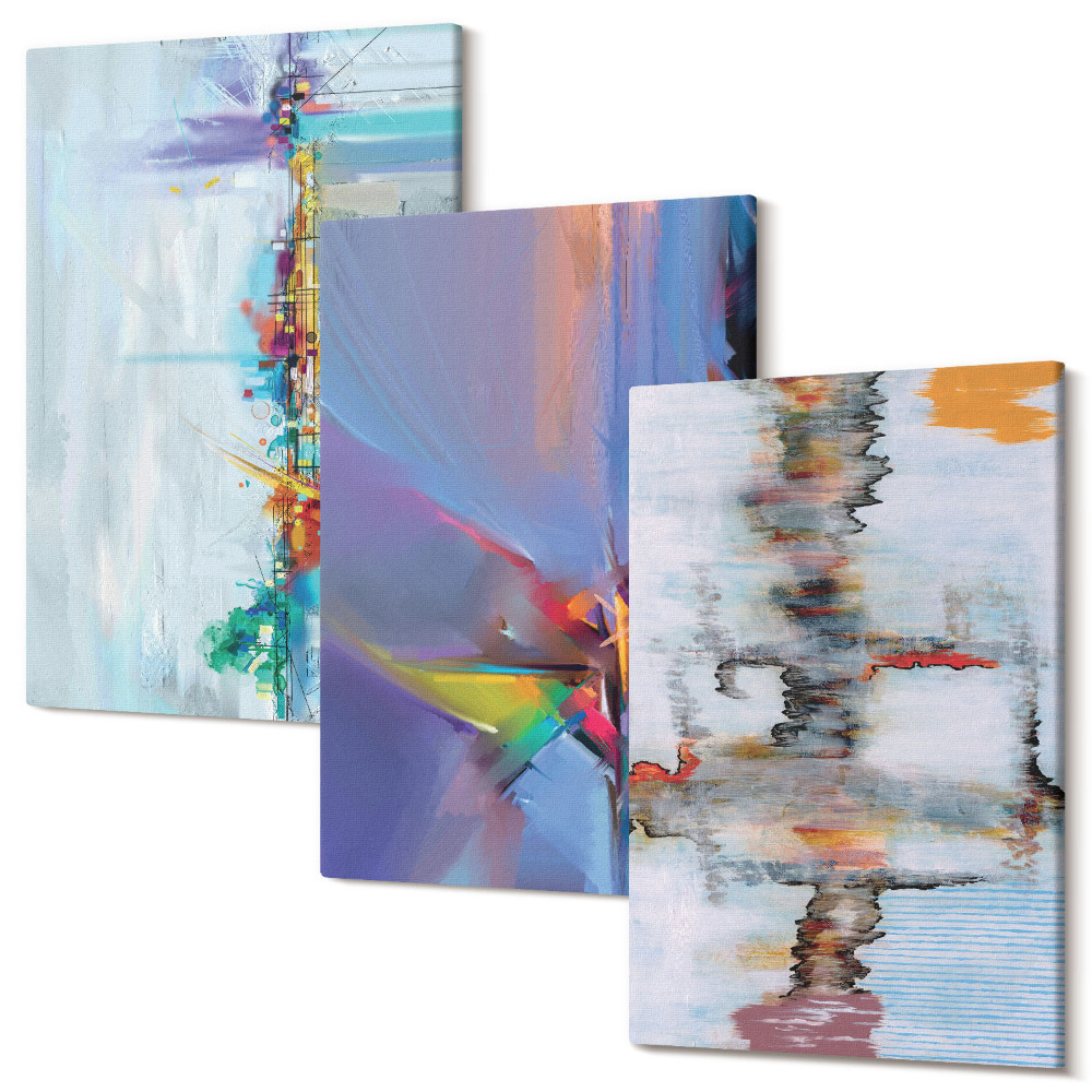 Sada 3 obrazov Štýl maľby abstraktných kompozícií