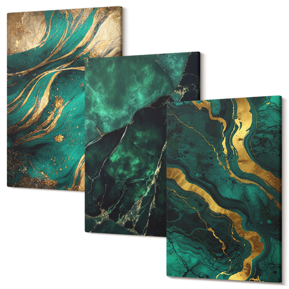 Sada obrazov triptych Elegantné abstraktné kamenné vzory