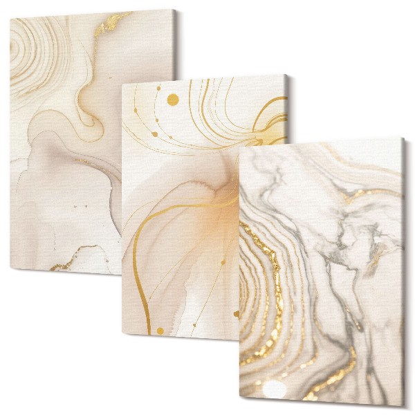 Sada obrazov triptych Jemné abstraktné vzory rozliatej farby