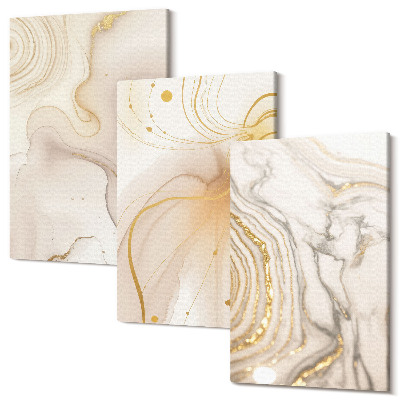 Sada obrazov triptych Jemné abstraktné vzory rozliatej farby