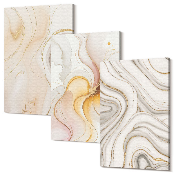 Sada obrazov na stenu triptych Abstraktné teplé vzory elegantných motívov