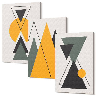 Sada obrazov na stenu triptych Abstraktné geometrické tvary