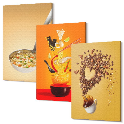 Sada 3 obrazov Témy jedla a nápojov v kuchyni