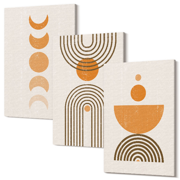 Sada obrazov na stenu triptych Boho minimalistický dekoratívny dizajn